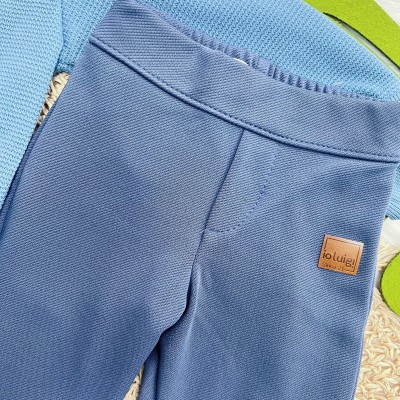Conj. Blusão Manga Longa com Botão e Calça Newtech - Azul Jeans